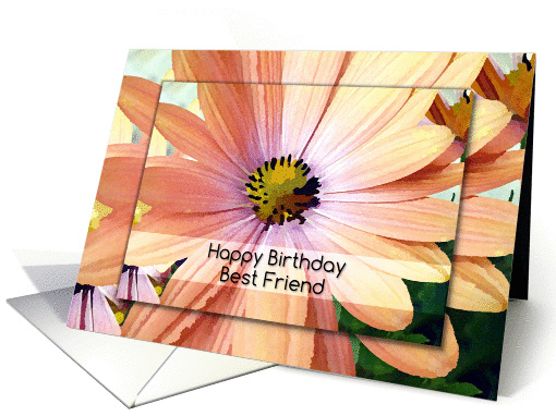 Happy Birthday Best Friend Pretty Gerber Daisy Painting card (1213526)