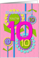 Happy Birthday Step Daughter You’re 10 Fun Colorful Flowers card