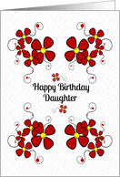 Happy Birthday Daughter Pretty Red Daisy Chain card