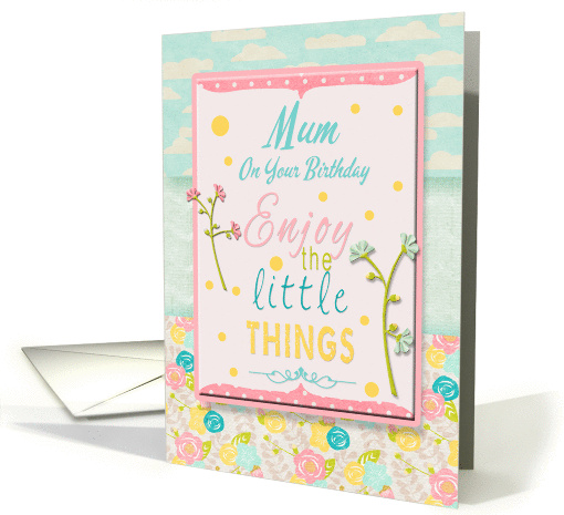 Happy Birthday Mum Pretty Flowers and Pastels card (1318998)
