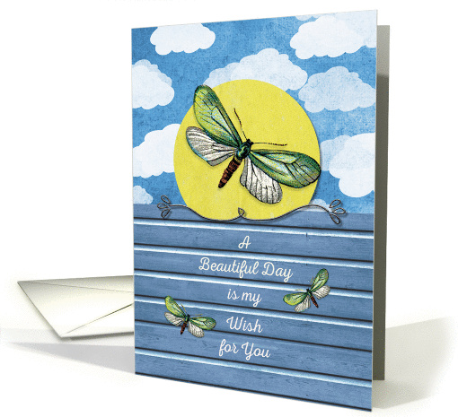 Happy Birthday Beautiful Day Wishes Butterflies Scrapbook Style card