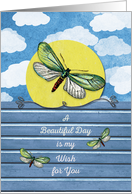 Happy Birthday Beautiful Day Wishes Butterflies Scrapbook Style card