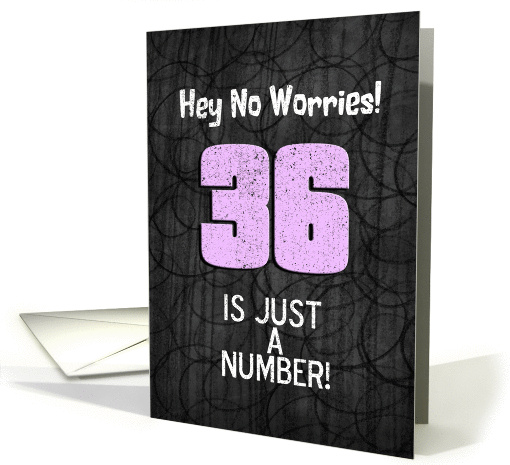 36th Birthday Funny Chalkboard Style Birthday Greetings card (1340642)