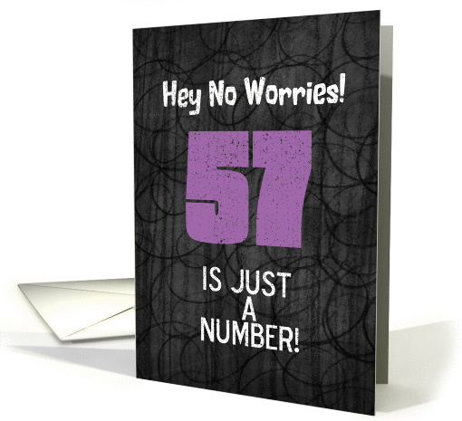 57th Birthday Funny Chalkboard Style Birthday Greetings card (1344692)