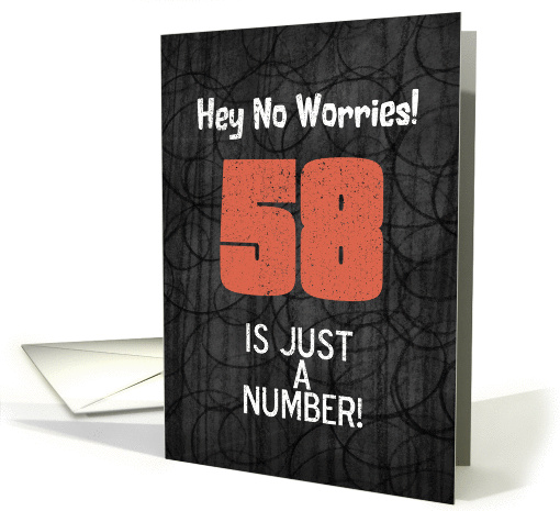 58th Birthday Funny Chalkboard Style Birthday Greetings card (1344696)