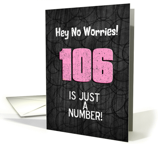 106th Birthday Funny Chalkboard Style Birthday Greetings card