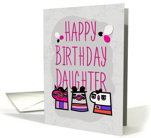 Happy Birthday Daughter Modern Cartoon Characters and... (1358304)