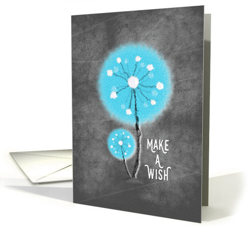 Happy Birthday Make a Wish Dandelions Chalkboard Style card (1362392)