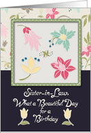 Happy Birthday Sister-in-Law Beautiful Day for Birthday Framed Flower card