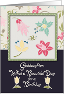 Happy Birthday Goddaughter Beautiful Day Flowers in a Frame Pretty card