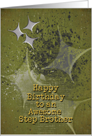 Step Brother Birthday Masculine Grunge Stars card