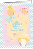 Happy 7th Birthday Wishes for a Special Girl Fairy and Butterflies card