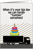 Happy Birthday for Inter-Modal Container Truck Driver Birthday Cake card