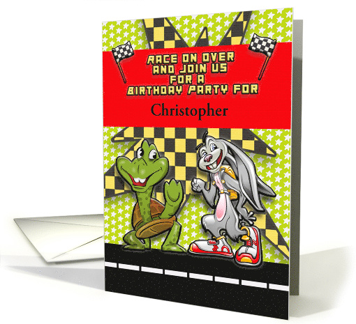Birthday Party Invitation for Child Custom Name Race Themed card
