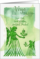 Happy Birthday Virgo Virgins Traits Zodiac Astrology Watercolor Effect card