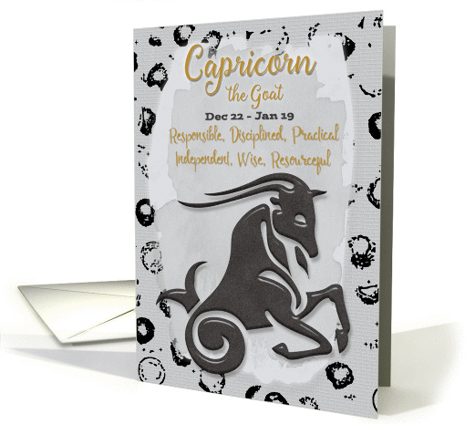 Happy Birthday Capricorn Zodiac Astrology Personality Traits Goat card