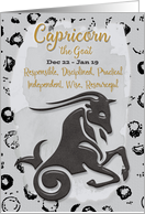 Happy Birthday Capricorn Zodiac Astrology Personality Traits Goat card