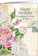 Happy Birthday Daughter-in-Law to Be Vintage Look Flowers & Paper card