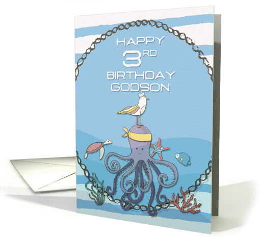 Happy 3rd Birthday Godson Octopus,Seagull,Starfish Fun... (1441160)