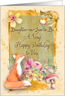 Happy Birthday Daughter-in-Law to Be Flowers & Animals Watercolor card