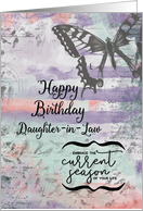 Happy Birthday to Daughter-in-Law Butterfly Inspirational Word Art card