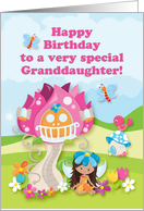 Happy Birthday Granddaughter Girl Fairy Flowers Butterflies card