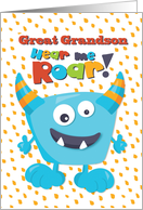 Happy Birthday Great Grandson Funny Blue Monster card