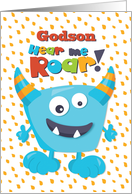 Happy Birthday Godson Funny Blue Monster card