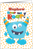 Happy Birthday Nephew Funny Blue Monster card
