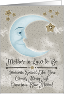 Mother in Law to Be Birthday Blue Crescent Moon and Stars card