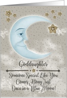 Goddaughter Birthday Blue Crescent Moon and Stars card