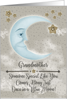 Grandmother Birthday Blue Crescent Moon and Stars card