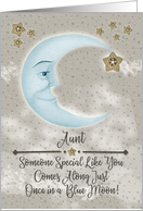 Aunt Birthday Blue Crescent Moon and Stars card