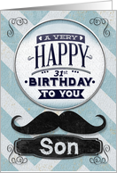 Happy 31st Birthday to Son Masculine Mustache and Chevrons card