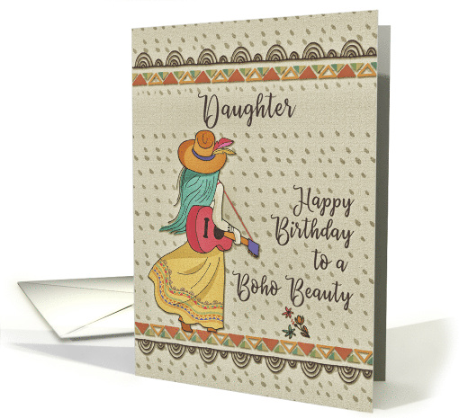 Happy Birthday Daughter Bohemian Beauty Girl Patterns card (1472736)