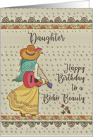 Happy Birthday Daughter Bohemian Beauty Girl Patterns card