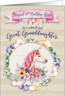 Happy Birthday 10th Birthday to Great Granddaughter Pretty Unicorn card