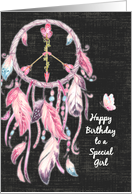 Happy Birthday to a Special Girl Pretty Dreamcatcher and Butterfly card