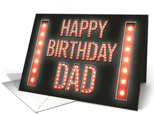 Happy Birthday Dad Marquee Lights Vintage Sign card (1519180)