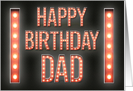Happy Birthday Dad Marquee Lights Vintage Sign card