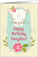 Happy Birthday to Daughter Cute Kitty and Flowers card
