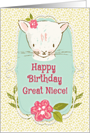 Happy Birthday to Great Niece Cute Kitty and Flowers card