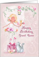 Happy Birthday to Great Niece Pretty Ballerina card