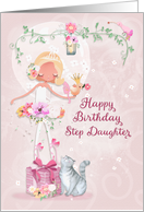 Happy Birthday to Step Daughter Pretty Ballerina card