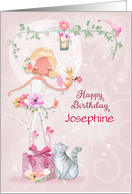 Happy Birthday Custom Name Pretty Ballerina card