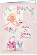 Happy 7th Birthday to Daughter Pretty Ballerina card
