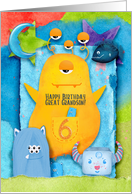 Happy 6th Birthday Great Grandson Colorful Monsters card