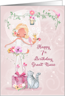 Happy 7th Birthday to Great Niece Pretty Ballerina card