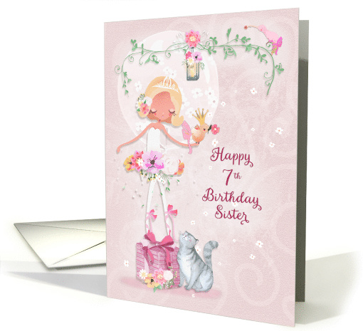 Happy 7th Birthday to Sister Pretty Ballerina card (1539318)