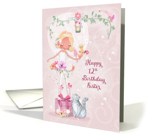 Happy 12th Birthday to Sister Pretty Ballerina card (1539330)